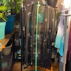 Sheer floral cover up.